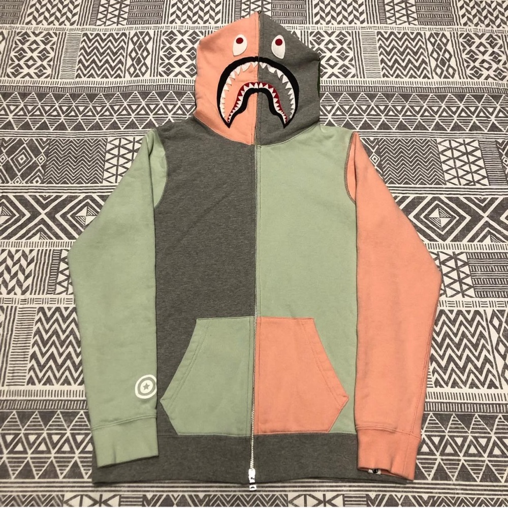 A Bathing Ape Bape Shark Full Zip Hoodie Size Small